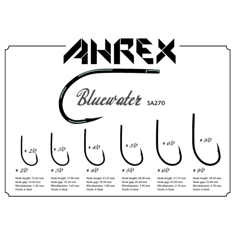 Ahrex Sa270 Bluewater #2/0 Saltwater Fly Tying Hooks